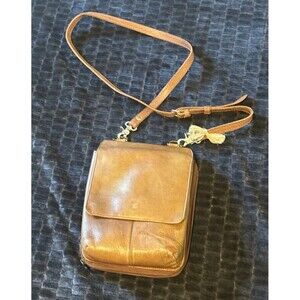 Boulder Ridge Vaquetta Genuine Colombian Leather Organizer Crossbody Brown
